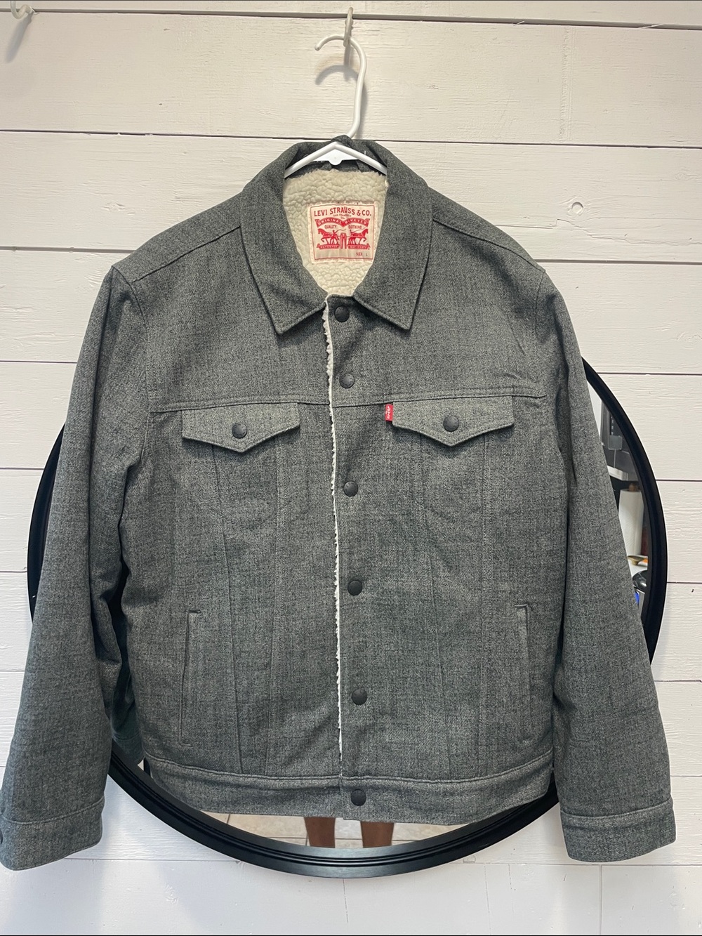 Levi’s x Outerknown Gray Sherpa-Trim Button Jacket I Men’s Large I Very Rare